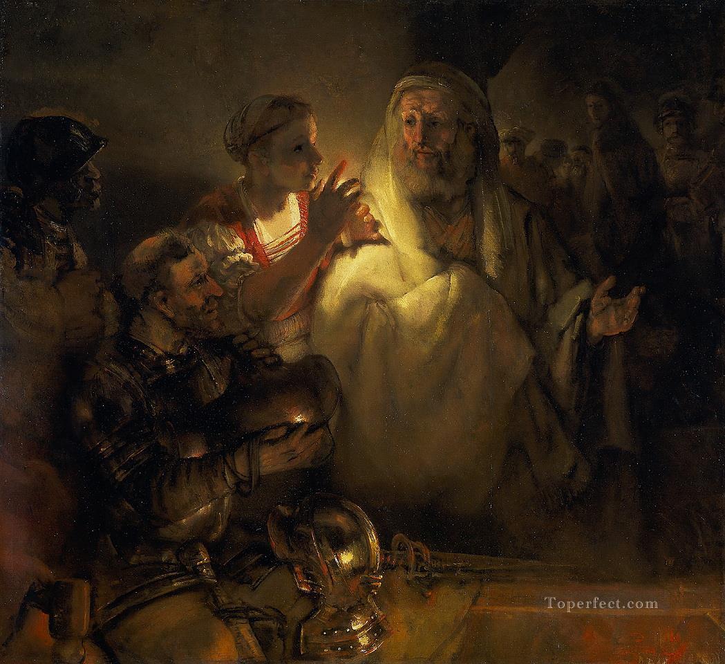 la negación de pedro 1660 Rembrandt Pintura al óleo
